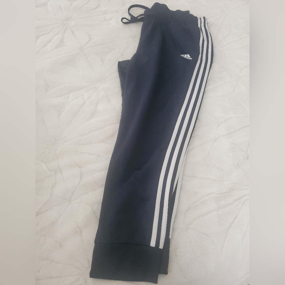 ADIDAS "PrimeGreen" 3-Stripe Navy Blue Joggers Size 1X Like New